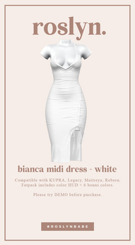 Second Life Marketplace - roslyn. bianca dress. white